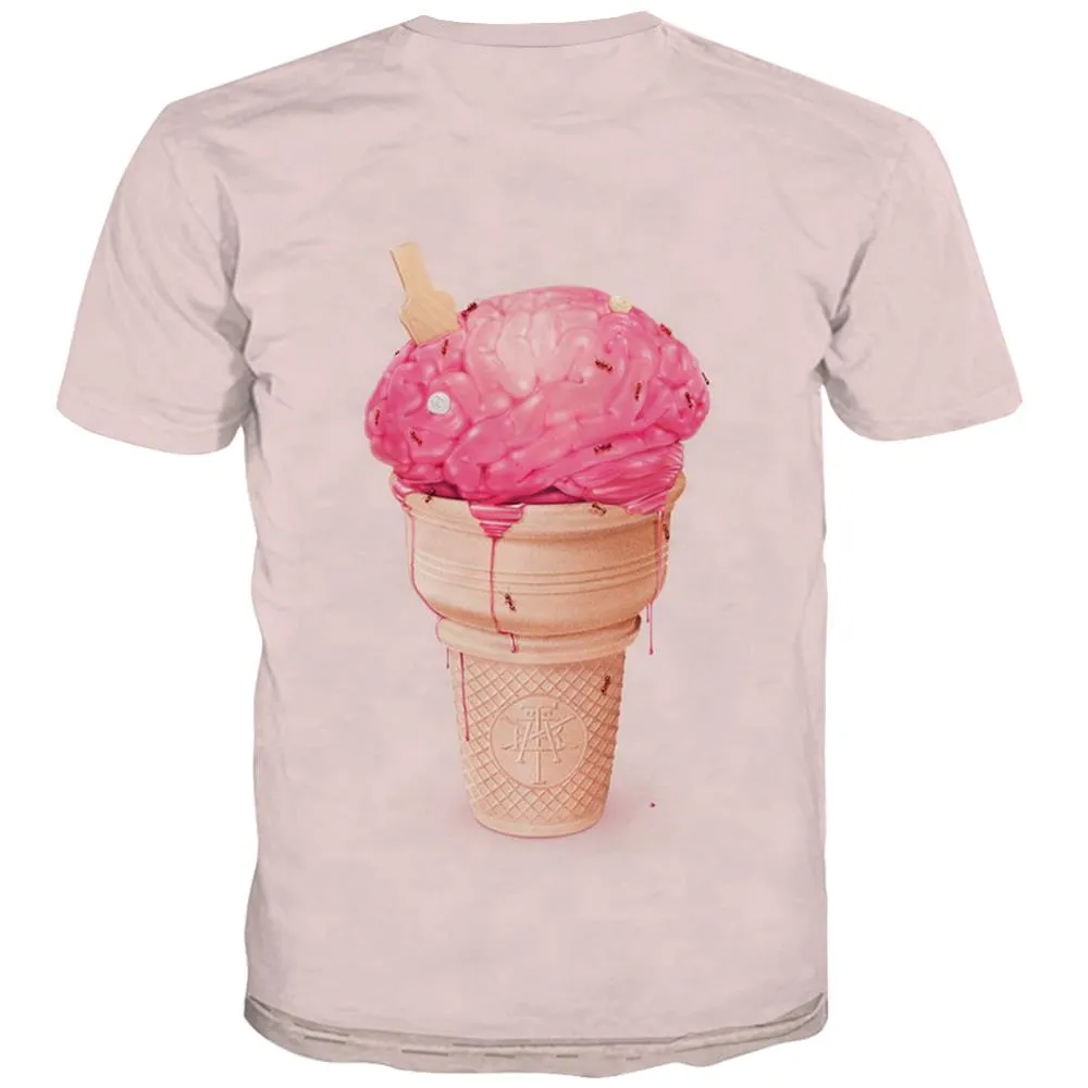 Sweet T-shirt Men Gourmet Tshirts Casual Icecream Tshirts Novelty Colourful T shirts Funny