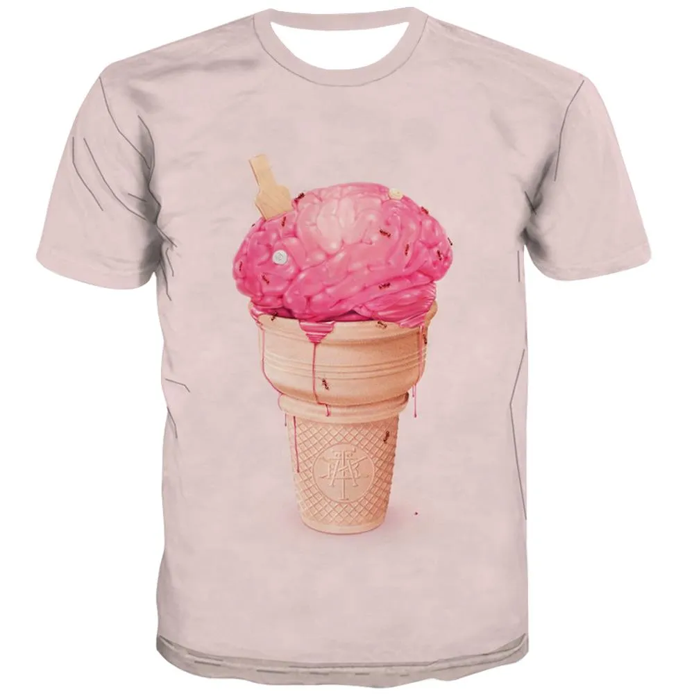 Sweet T-shirt Men Gourmet Tshirts Casual Icecream Tshirts Novelty Colourful T shirts Funny