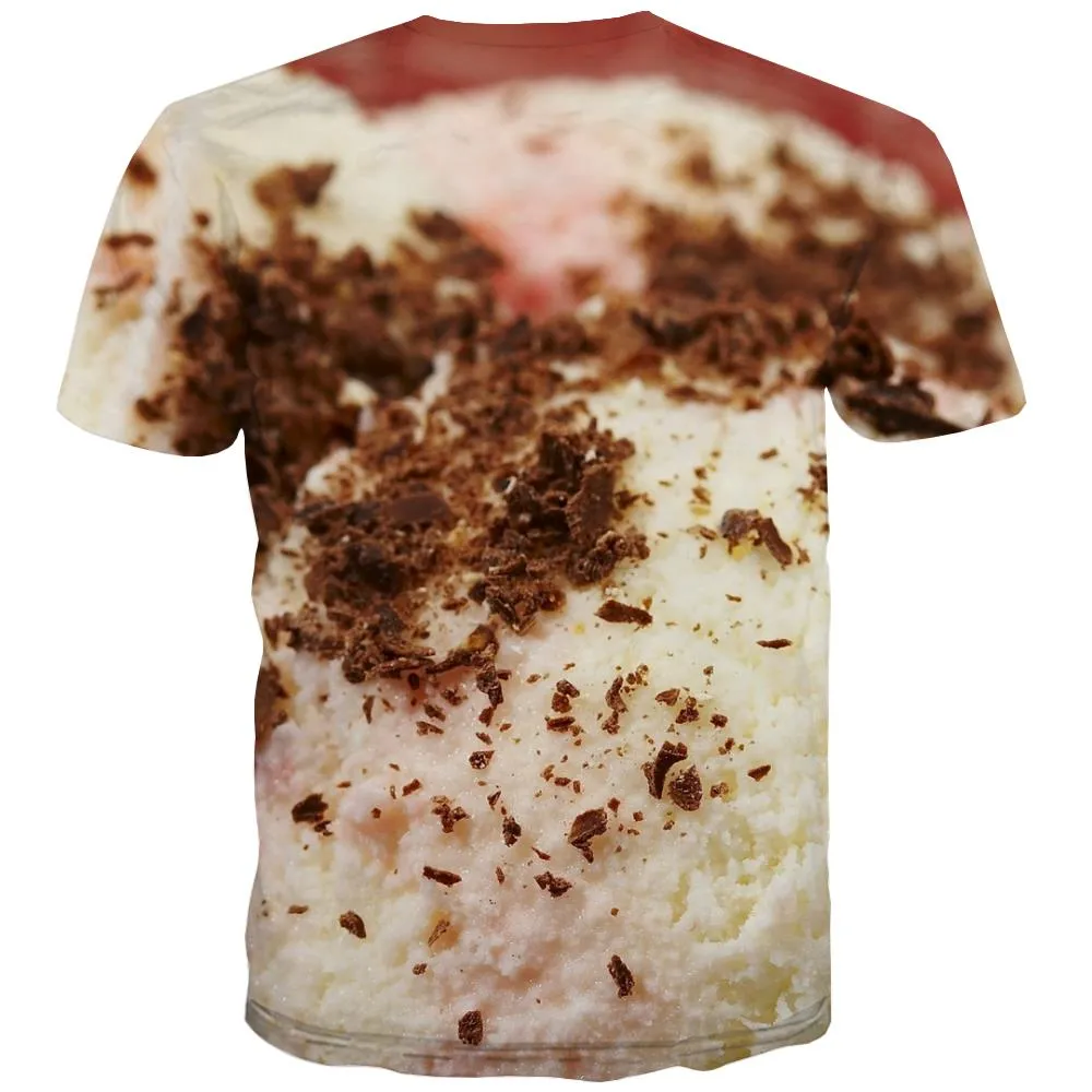 Sweet T shirts Men Gourmet Tshirts Cool Icecream Tshirts Novelty Colourful T-shirts 3d