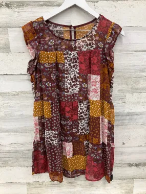 Tunic Short Sleeve By Crystal In Orange, Size: S