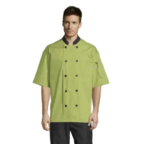 Uncommon Threads Havana Chef Coat W/Mesh Back 2XL Avocado Unisex 65/35 Poly/Cotton Poplin