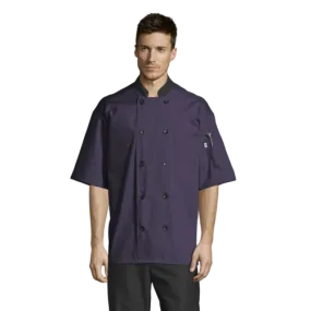 Uncommon Threads Havana Chef Coat W/Mesh Back 2XL Eggplant Unisex 65/35 Poly/Cotton Poplin