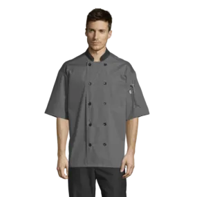 Uncommon Threads Havana Chef Coat W/Mesh Back 2XL Slate Unisex 65/35 Poly/Cotton Poplin