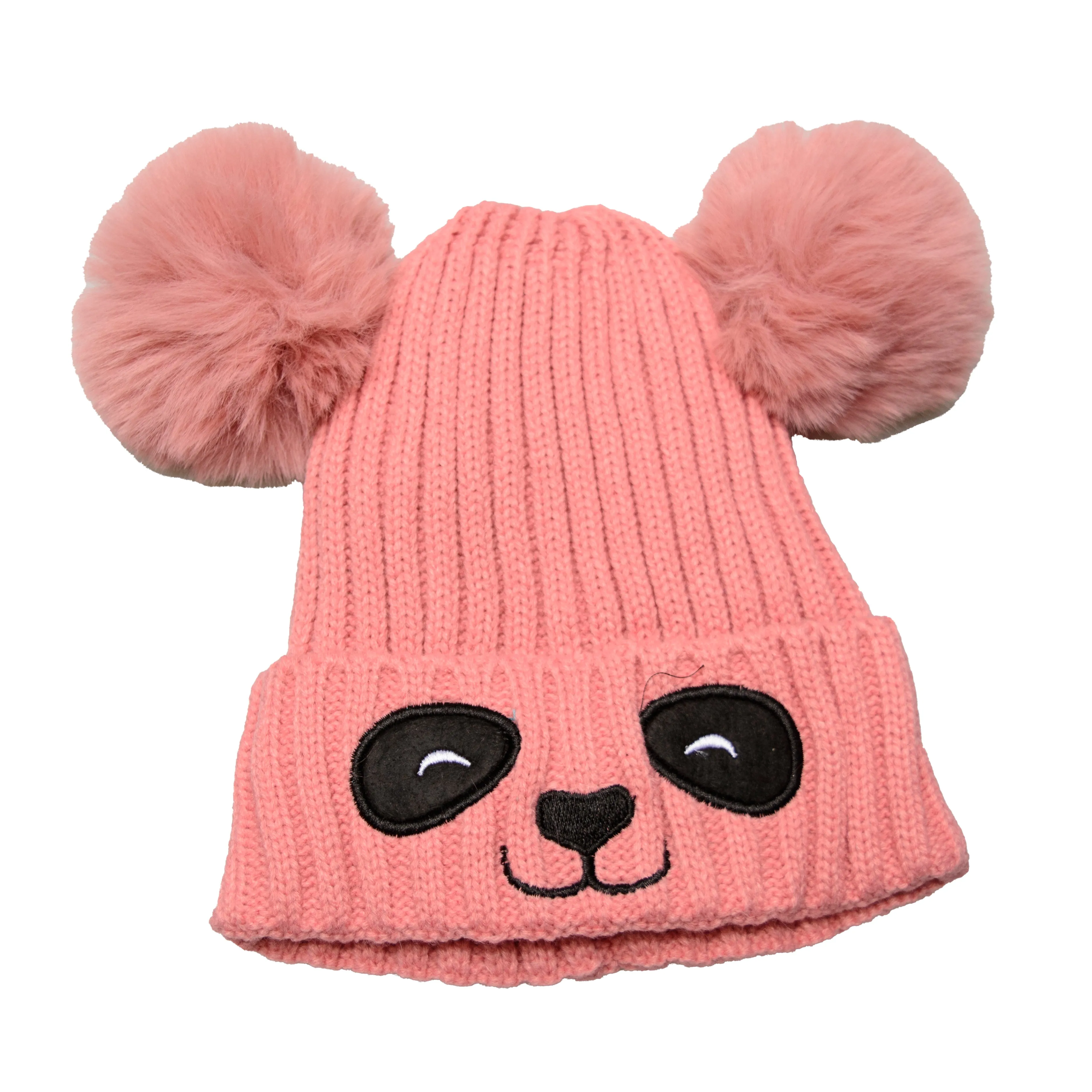 Unisex Cute Panda Cartoon Pattern Knit Winter Beanie For Kids (3-10 Years)