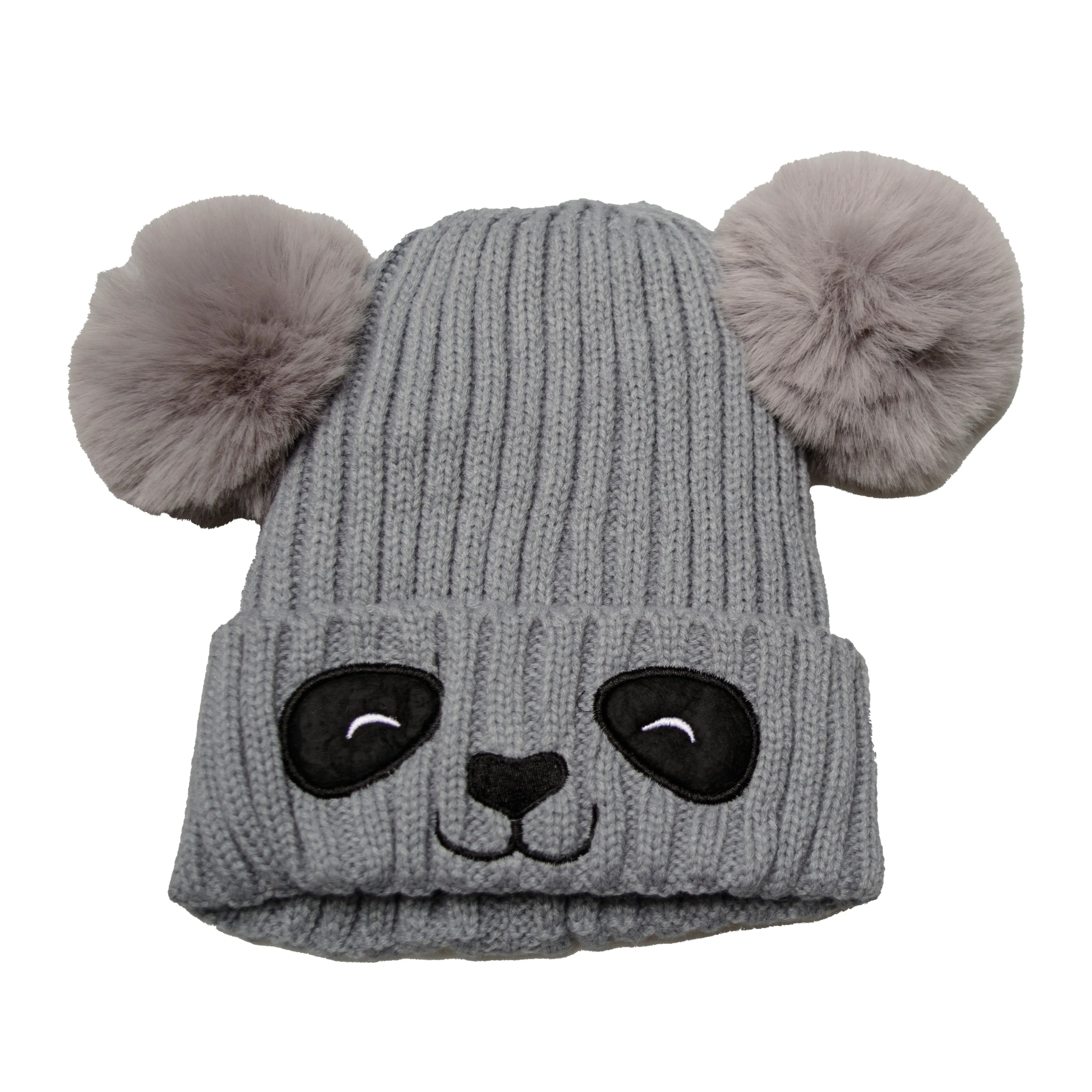 Unisex Cute Panda Cartoon Pattern Knit Winter Beanie For Kids (3-10 Years)