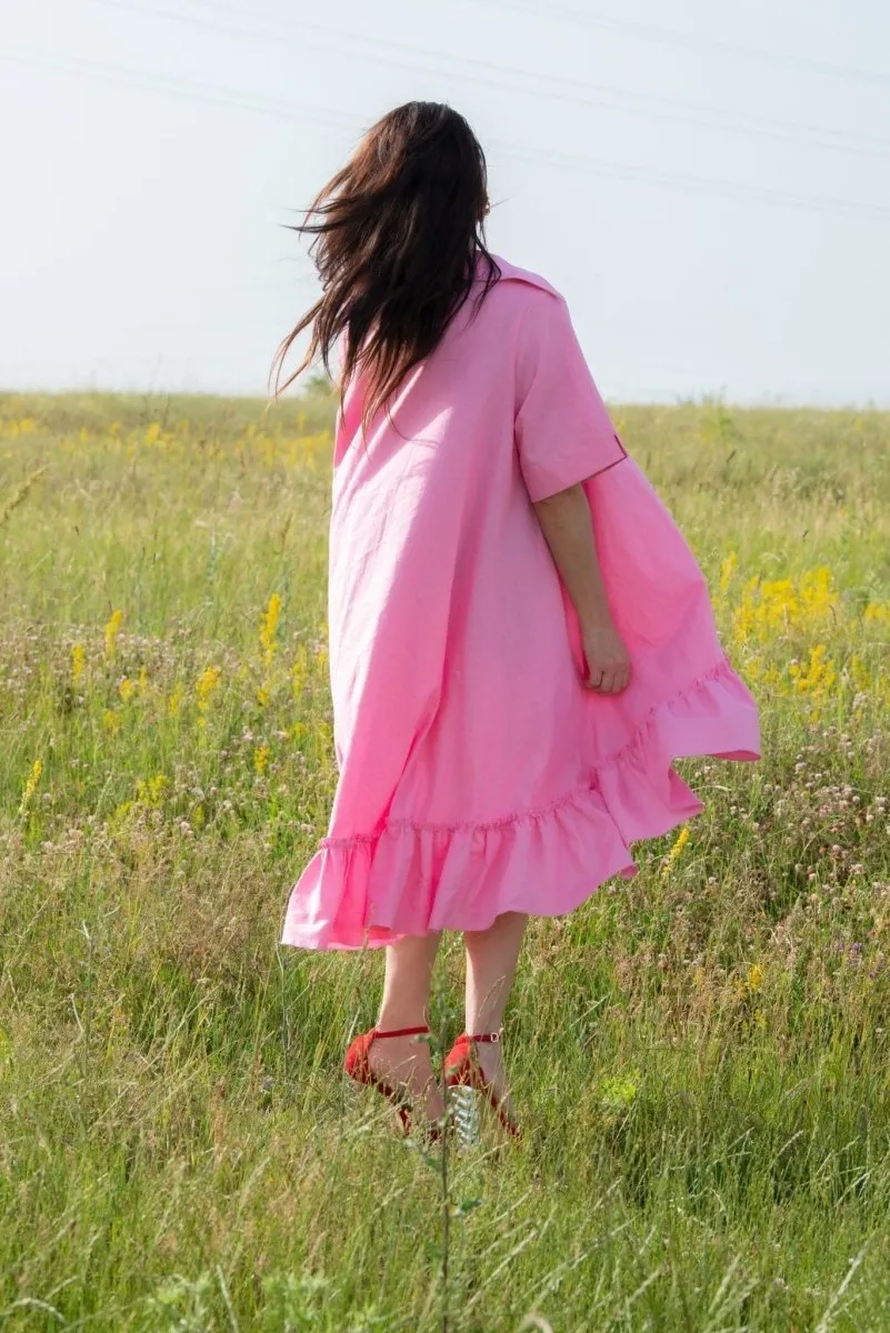 VALERIA Linen Short Sleeves Dress