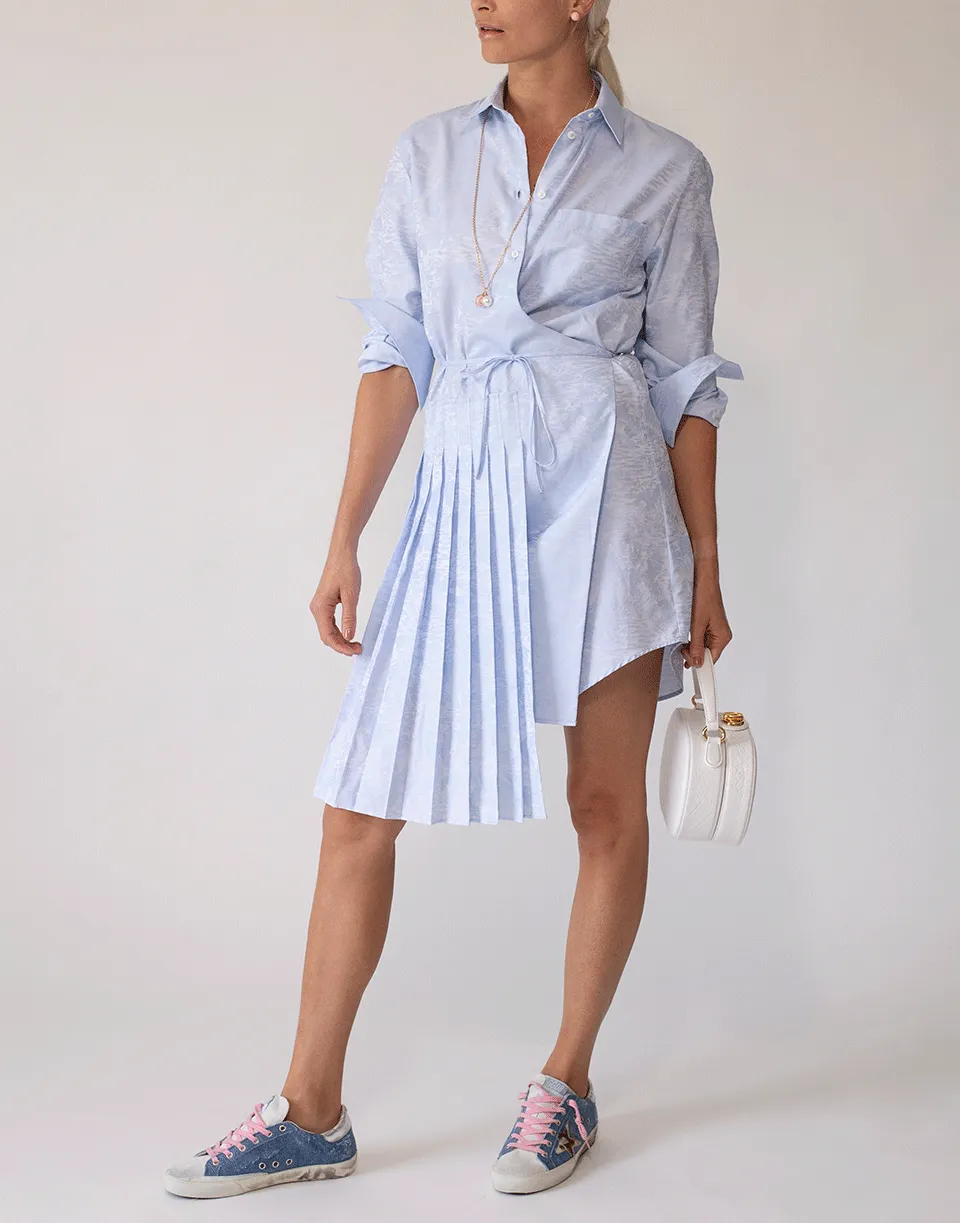 Waves Wrap Panel Shirtdress