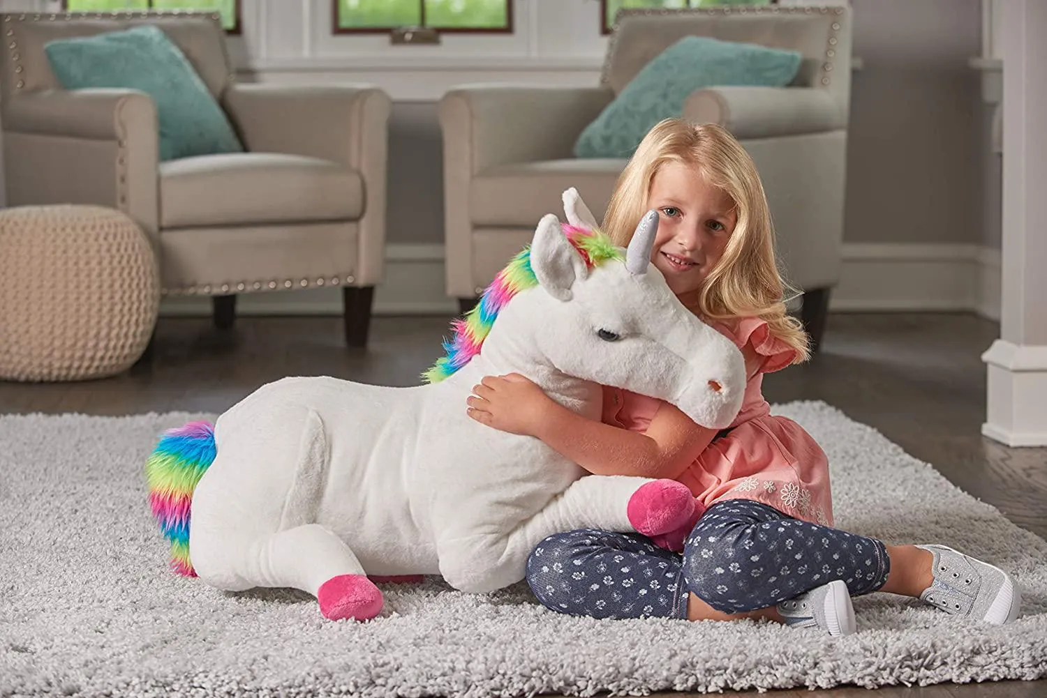 Wild Republic Jumbo Unicorn Plush, Giant Stuffed Animal, Plush Toy, Kids Gifts, Unicorn Party Supplies, 30"