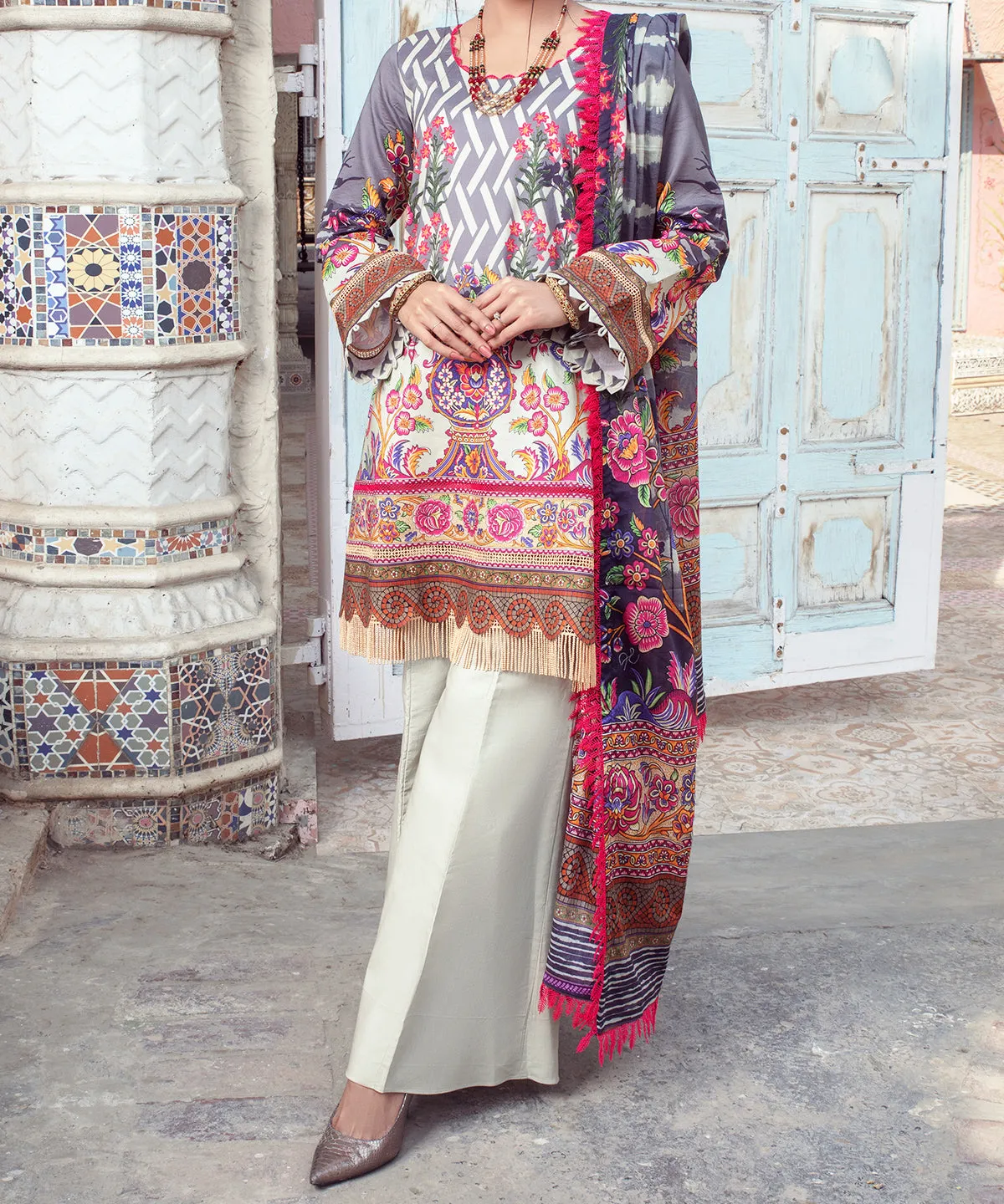 Women "ALIXA" Digital Printed 3 Piece Unstitched Suit