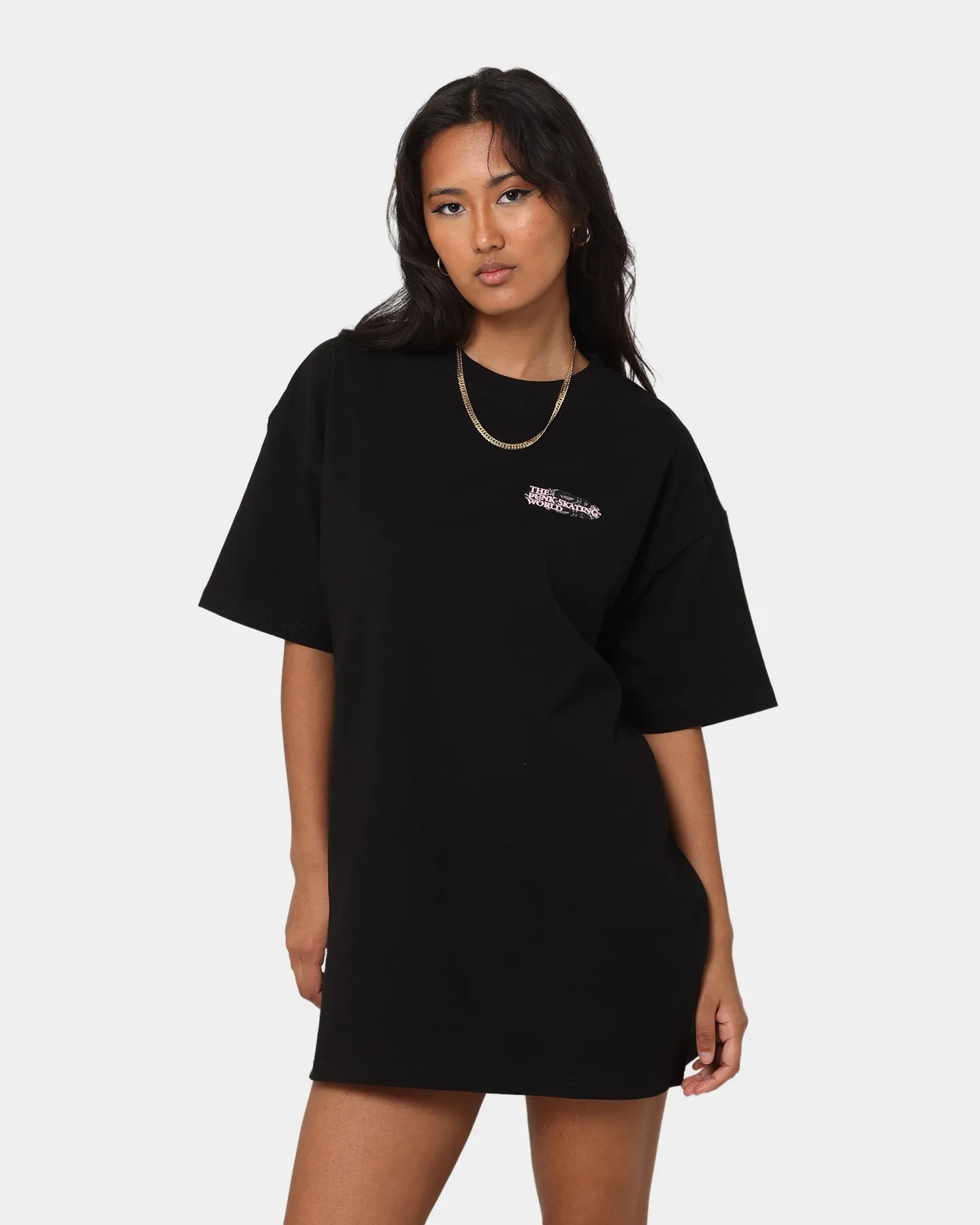 X-Girl Women's Snake Oversized Tee Dress Black